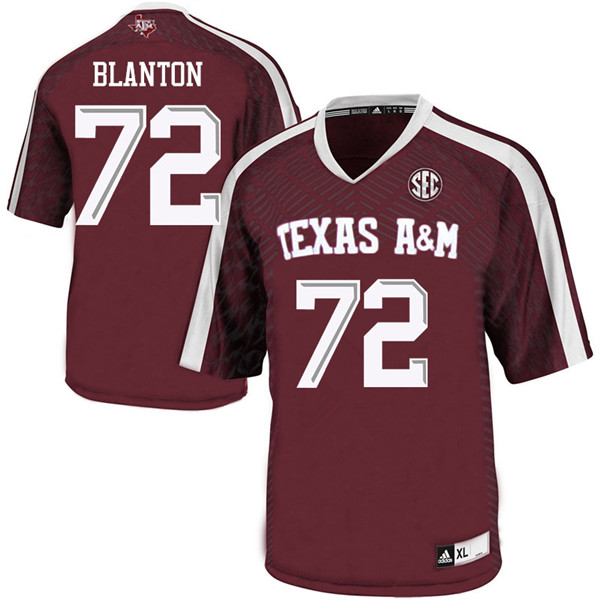 Men #72 Colten Blanton Texas Aggies College Football Jerseys Sale-Maroon